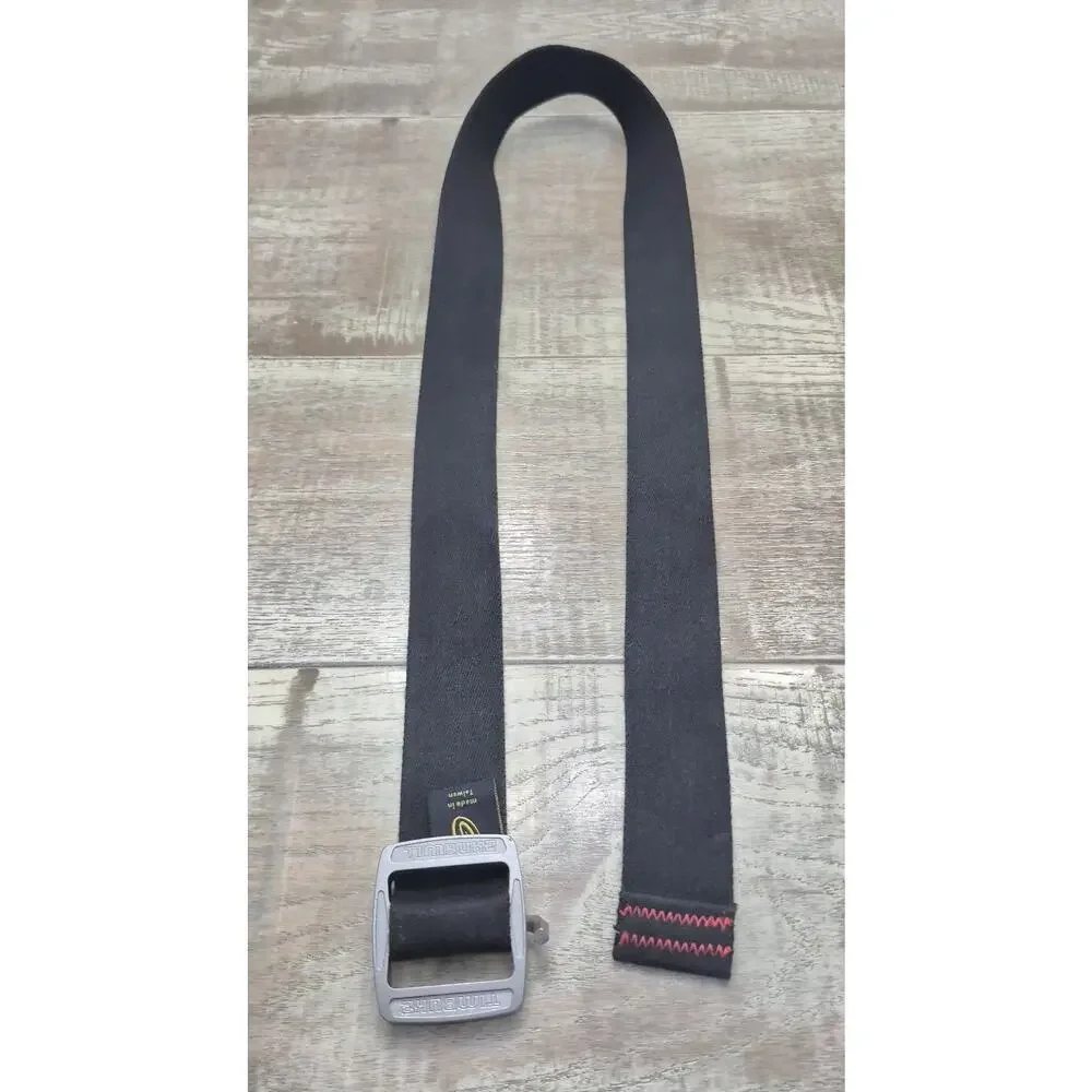 Timbuk2 Belt Canvas Black One Size Adjustable Unisex Metallic Nickel Buckle Logo